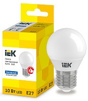 Лампа светодиодная ALFA G45 шар 10Вт 230В 6500К E27 | код LLA-G45-10-230-65-E27 | IEK